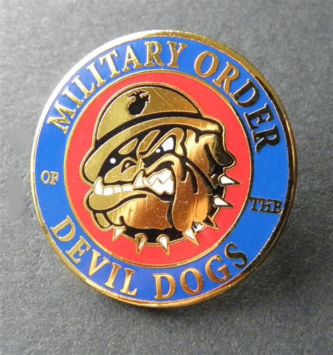 Military Order Devil Dogs Marine Corps Usmc Marines Bulldog Lapel Pin 1