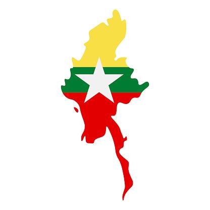 The myanmar flag was accredited on march 2nd, 1974. Map Of Myanmar With Flag Inside Myanmar Map Vector ...