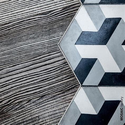 Black Grey And White Geometric Tile Pattern From Mosaic Factorys