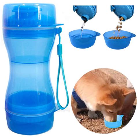 3 In 1 Pet Dog Water Bottle Food Container And Drinking Feeding Bowl