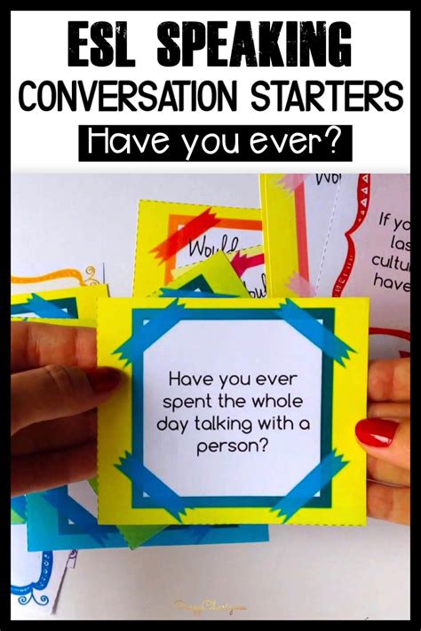 ESL Activities Conversation Cards | Word family activities, Esl activities, Speaking activities esl
