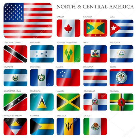 Flags North And Central America — Stock Vector © Bogna 5941874