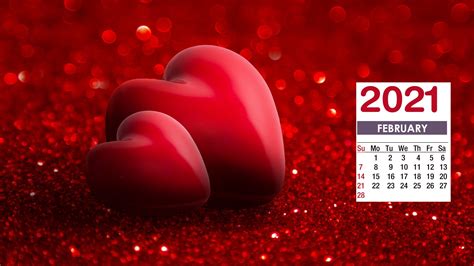 February 2021 Calendar Valentines Day Wallpaper 72230 Baltana