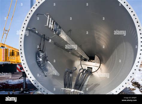 Wind Farm Components The Tower Turbine Interior With Inside Access