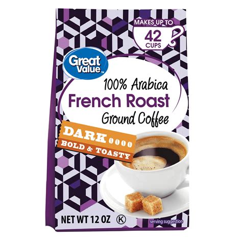 Great Value 100 Arabica French Roast Dark Ground Coffee 12 Oz