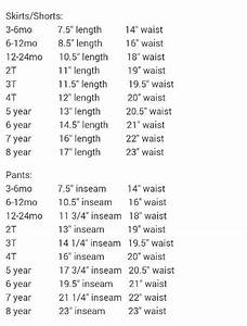 Toddler Finished Skirt Size Chart Girl 39 S Clothing To Sew Pinterest