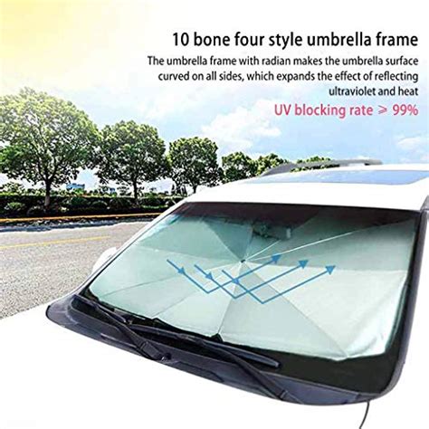 Alysontech Car Windshield Sun Shade Umbrellasunaccl Foldable Car Sun Umbrella For Windshield