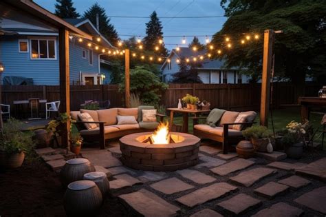 Premium Ai Image Diy Fire Pit Surrounded By Cozy Outdoor Seating