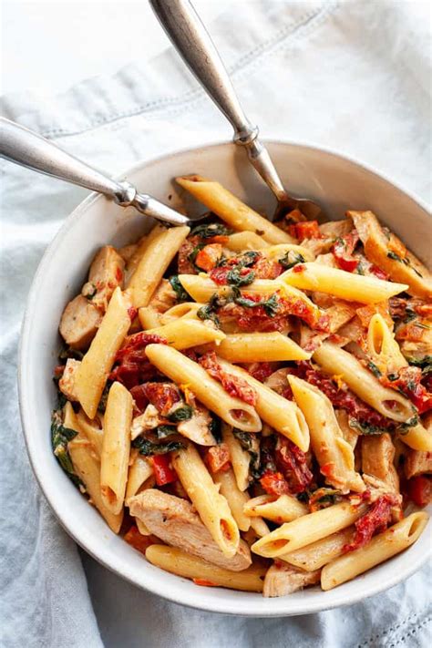 Pan fried, seasoned chicken gets. Creamy Tuscan Chicken Pasta | Foodtasia