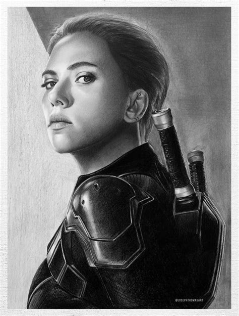A Pencil Drawing I Did Of Scarlett Jo As Black Widow Marvelstudios