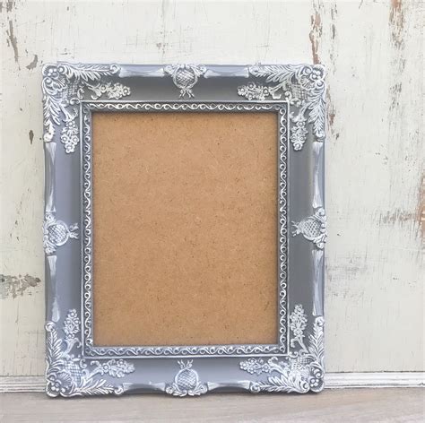 Picture Frame 8x10 Shabby Chic Dark Gray Blush Distressed French