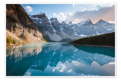 Zonsondergang Boven Moraine Lake Banff Canada Van Matteo Colombo Als