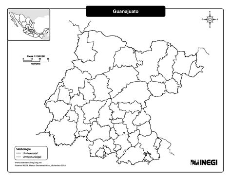 Mapa De Guanajuato Con Nombres Y Sin Nombres