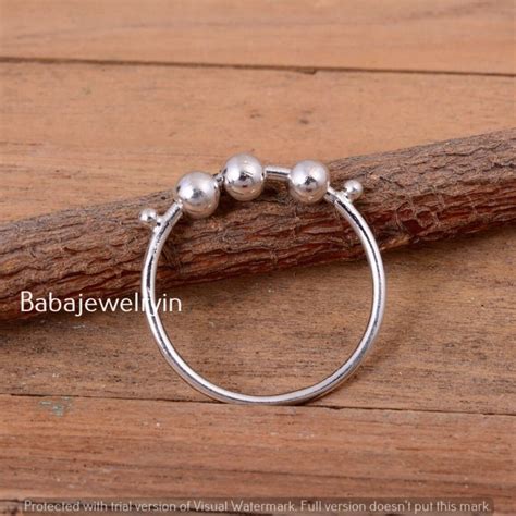 anti anxiety ring sterling silver anxiety ring spinner etsy