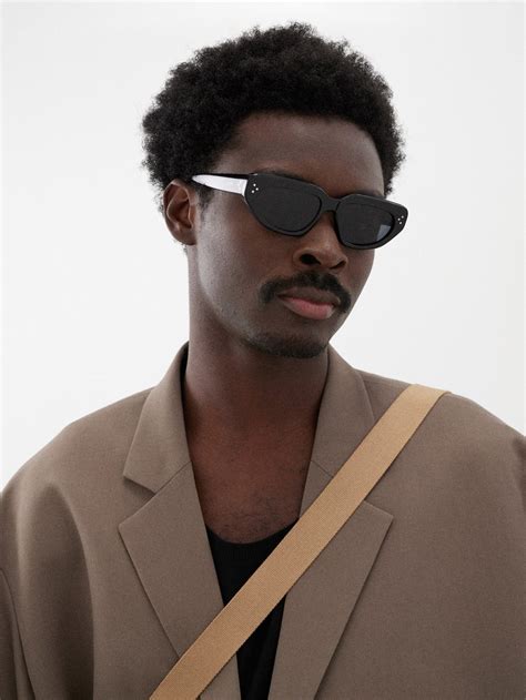 Black Square Acetate Sunglasses Celine Eyewear Matches Uk