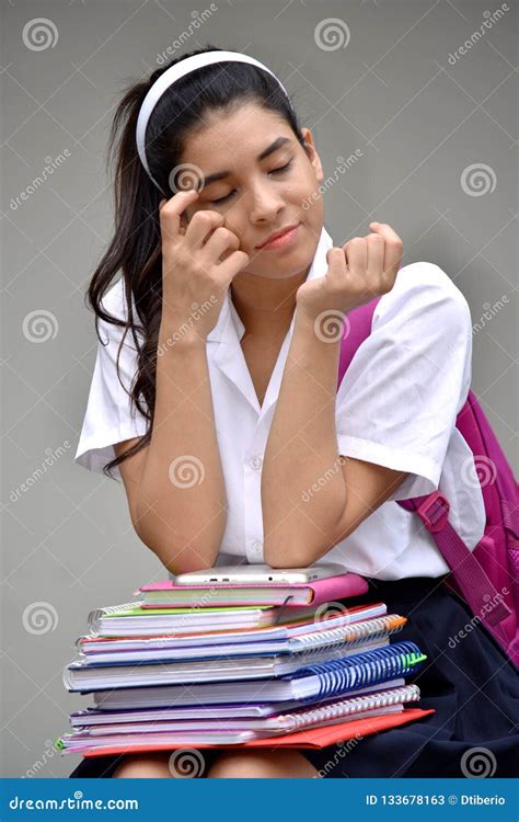 Colombian Female Student And Confusion Stock Image Image Of Education