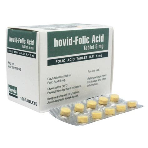 Buy Hovid Folic Acid 5mg Tablet 100s Doctoroncall