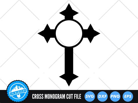 Christian Cross Monogram Svg Religious Svg By Ld Digital Thehungryjpeg