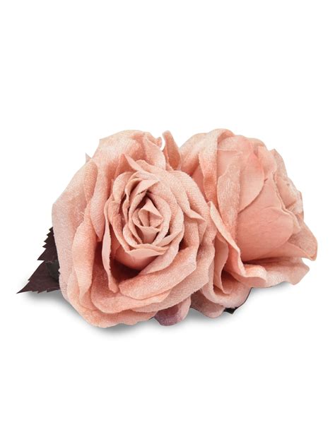 Velvet Pink Rose Hair Flower Corsage From Vivien Of Holloway