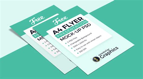 With some wooden and concrete elements free folded a4 brochure mockup prepared in five high resolution psd files. 3 High Quality Free A4 Flyer Mockup PSD Files - One Dollar ...
