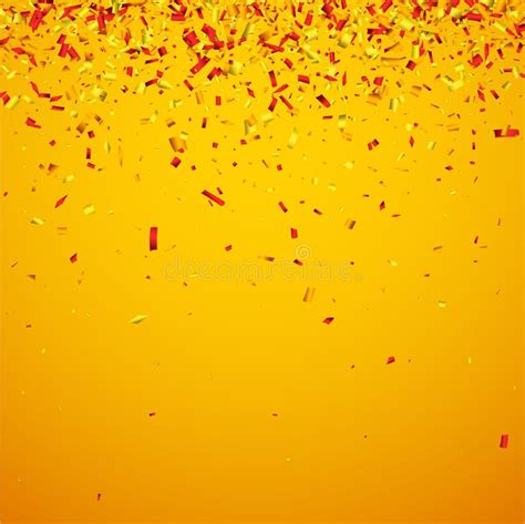 Orange Background With Colorful Confetti Stock Vector Illustration