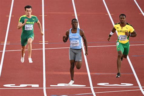 tebogo does a bolt as he lowers his world under 20 100m record to 9 91sec
