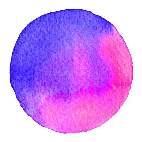 Purple Watercolor Circle Stain With Paper Texture Stock Illustration