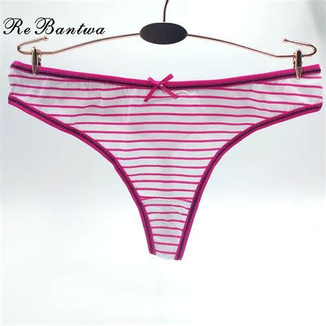Rebantwa 5pcs Funny Underwear For Women Cotton Sexy Stretch Panties Girl Cute G String Lady