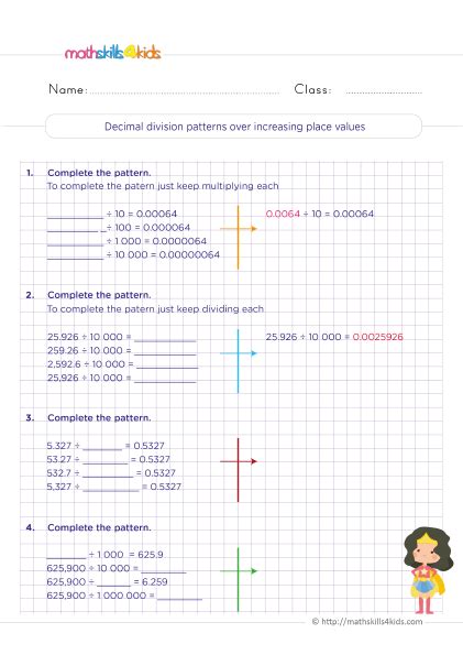 Dividing decimals worksheets for grade 5 pdf - Fifth Grade decimals