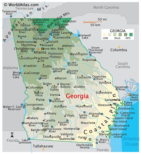 Mapas De Georgia Estados Unidos Atlas Del Mundo