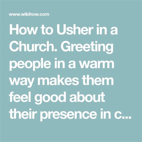 How To Usher In A Church In 2020 Usher Church Feel Good