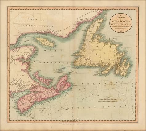 A New Map Of Nova Scotia Newfoundland Andc 1807 20 Inch By 30