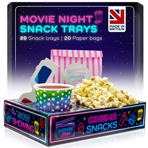 Buy MovieJam Movie Night Snack Trays 20 Cardboard Food Boxes 20