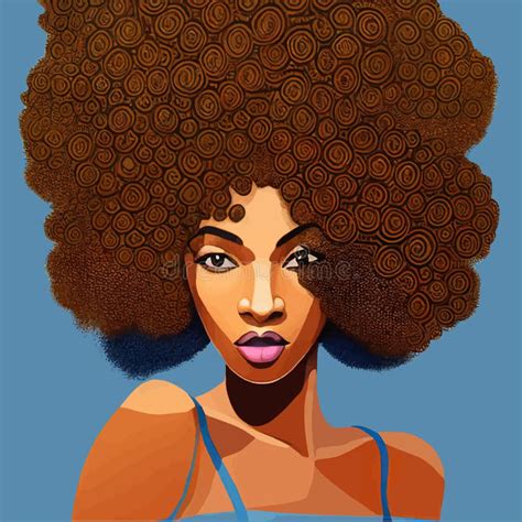 black afro african american girl woman lady vector illustration portrait stock vector