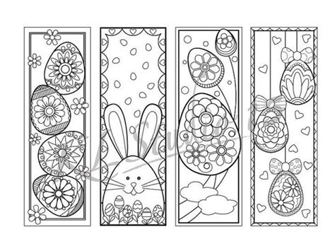 Easter Coloring Bookmarks Page Instant Download Relax Etsy Coloring