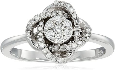 Amazon Collection 10k White Gold White Diamond Ring 1