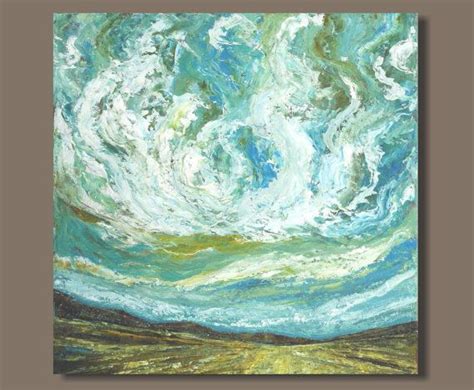 Prairie Clouds Painting Abstract Painting Landscape Etsy Cloud