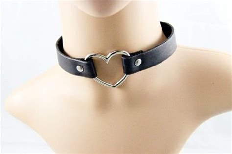 vintage gothic collar punk goth emo heart leather choker necklace for girls women
