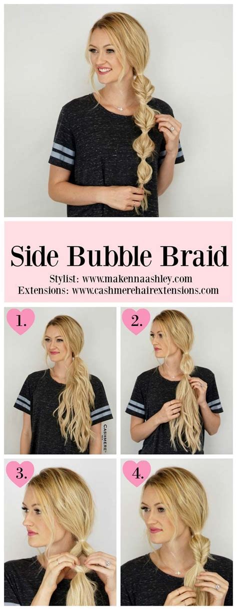 Use a comb in sectioning your hair. Best Hair Braiding Tutorials - Side Bubble Braid Tutorial ...