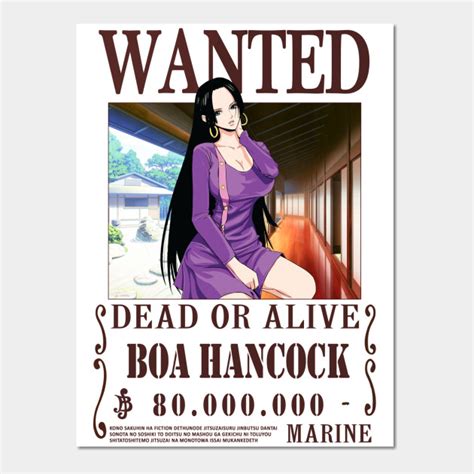 Boa Hancock One Piece Wanted Boa Hancock Posters And Art Prints Teepublic One Piece Manga