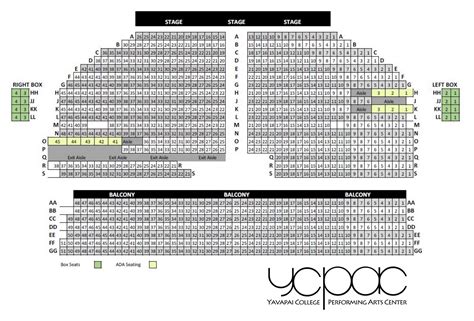 Yavapai College Performing Arts Center Seating Chart Elcho Table