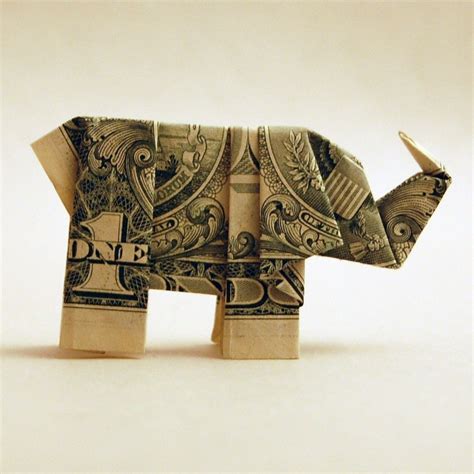 Elephant Dollar Origami 300 Via Etsy Dollar Origami Money