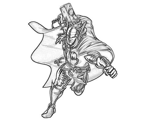 Download more than 100 avengers coloring pages! Thor Avengers Drawing at GetDrawings | Free download