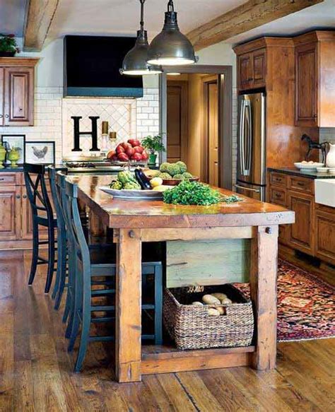 32 Super Neat And Inexpensive Rustic Kitchen Islands To Materialize