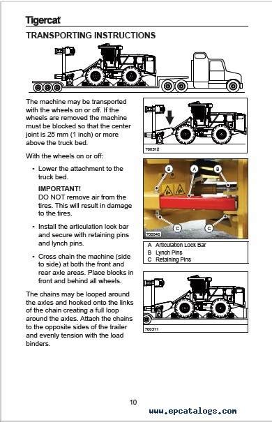 Tigercat S720G Vehicle Moving And Transporting Instructions