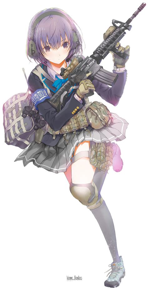 Anime Girl With A Gun Render By Wenneskies On Deviantart