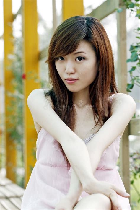 A Chinese Girl In Summer Stock Image Image Of Green 5505813
