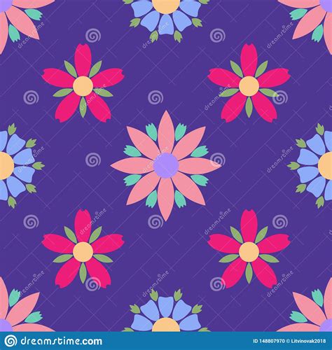 Modelo Incons Til De Las Flores Simples Fondo Del Vector Del Verano Stock De Ilustraci N