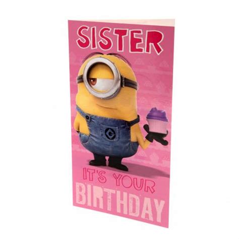Buy Official Despicable Me Minion Birthday Card Sister