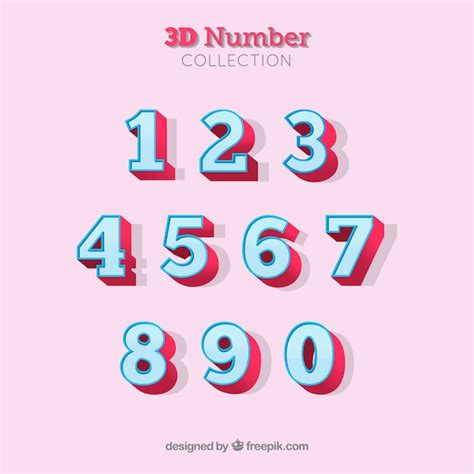 Premium Vector D Number Collection